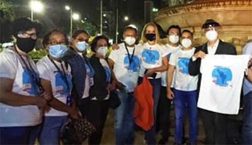 Obelisco de Altamira se ilumina de naranja para unirse al Día Mundial contra el Cáncer