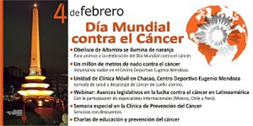 Obelisco de Altamira se ilumina de naranja para unirse al Día Mundial contra el Cáncer